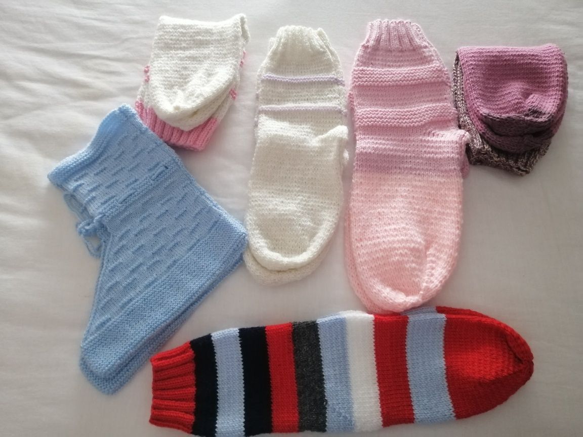 Pantufas/meias feito à mão bebé e adulto, panos de renda,saco renda