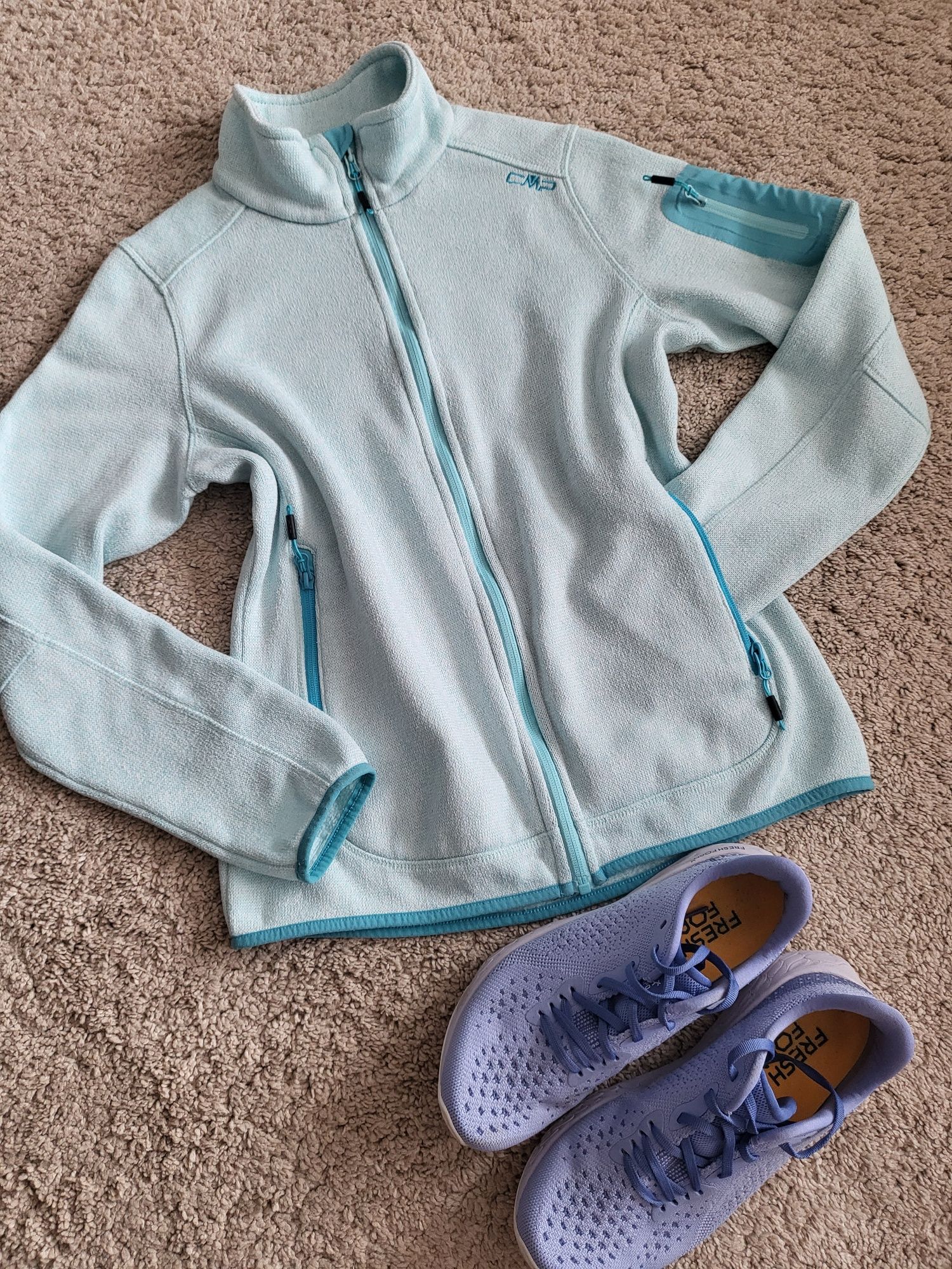 Bluza outdoor treking w stylu sherpa ciepłana zamek kieszeni 38