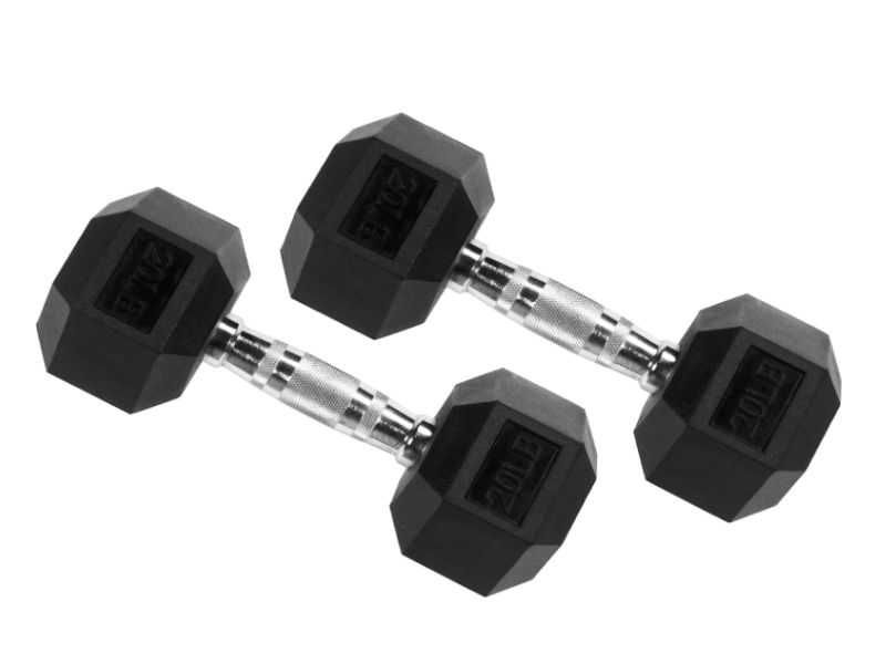 Гантелі шестигранні пара Signature Fitness у гумовому корпусі