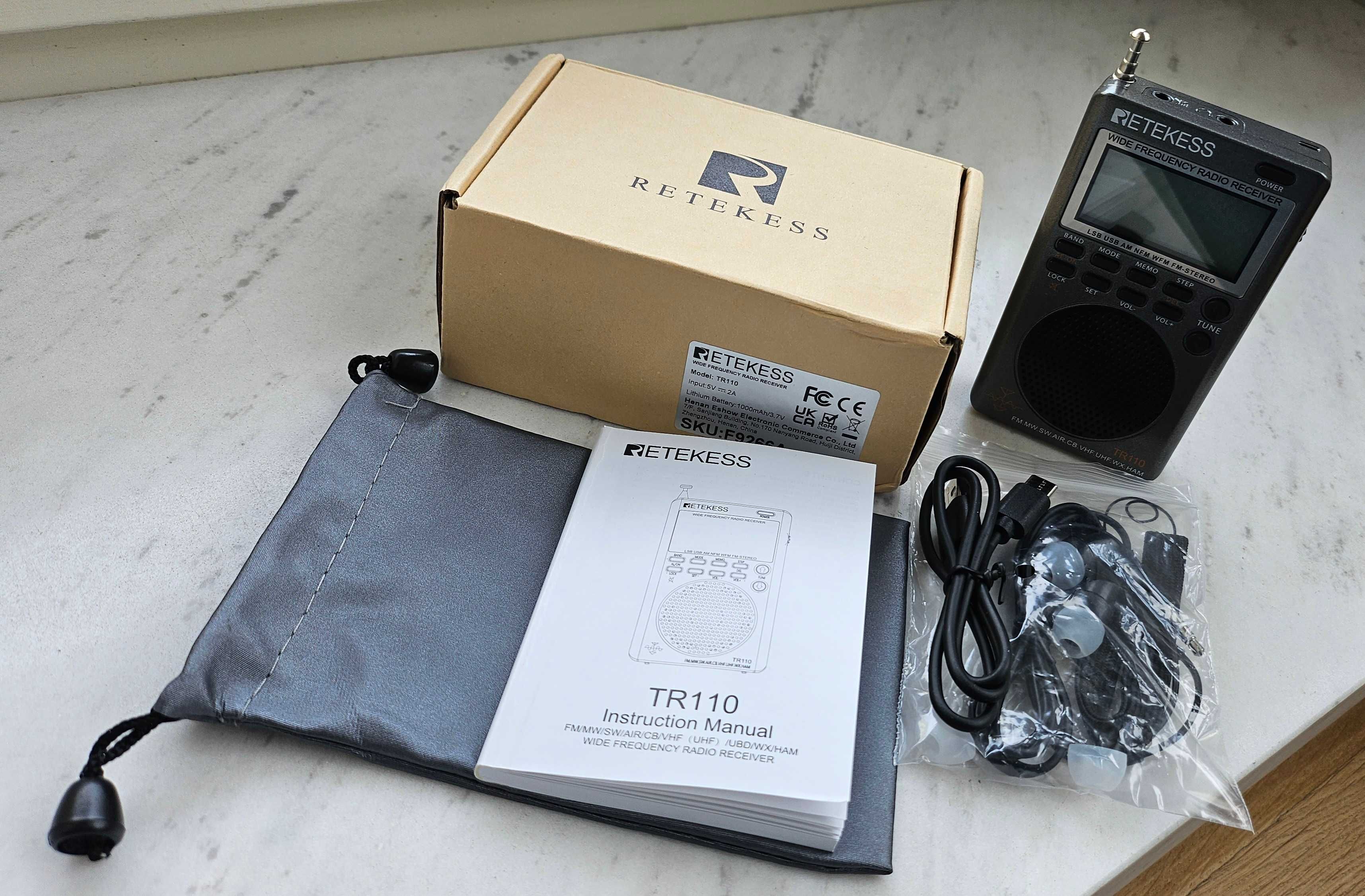 Retekess TR110 (HRD-747) Radio globalne FM, MW, SW, Air, VHF, UHF, SSB