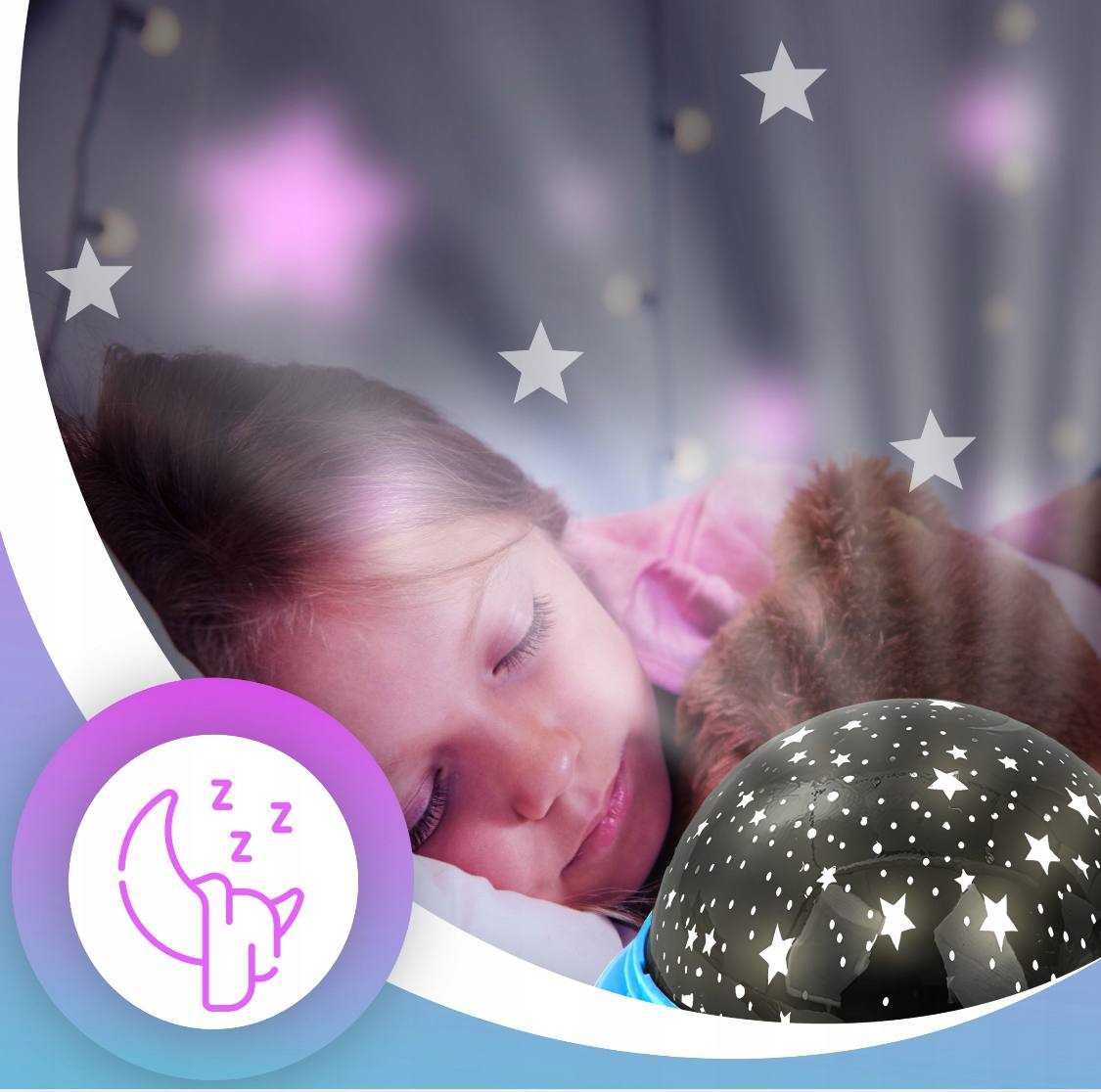 PROJEKTOR GWIAZD lampka nocna led usb/baterie rzutnik nieba dla dzieci