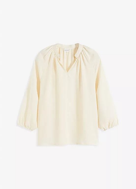 B.P.C bluzka ecru koszulowa elegancka r.50