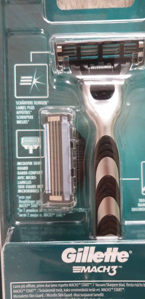 Gillette Mach 3  nowy,
w zestawie maszynka i 2 wkłady