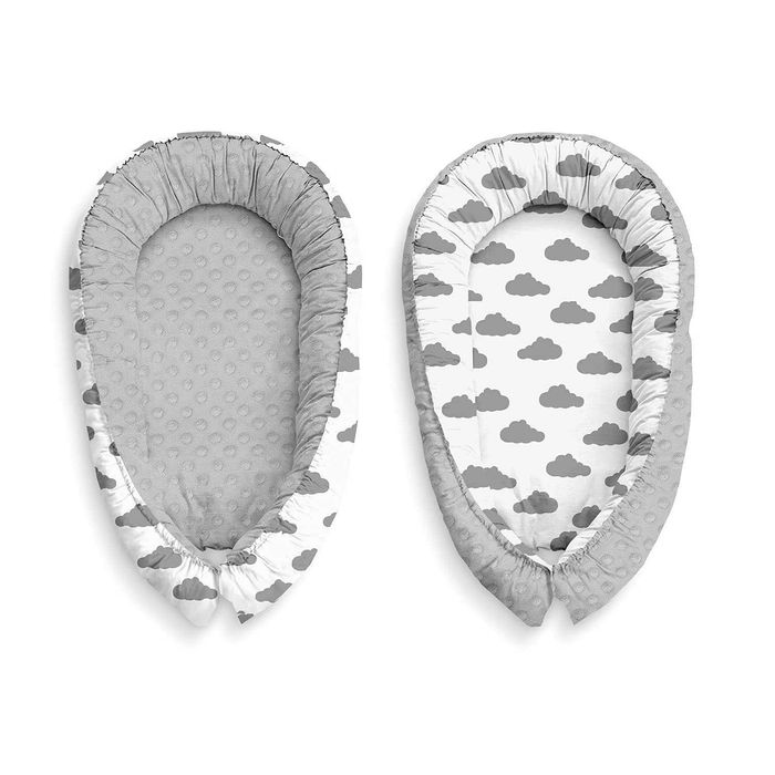 Gniazdo kokon niemowlęcy szary bawełna XL KOSPU 50 x 80 cm