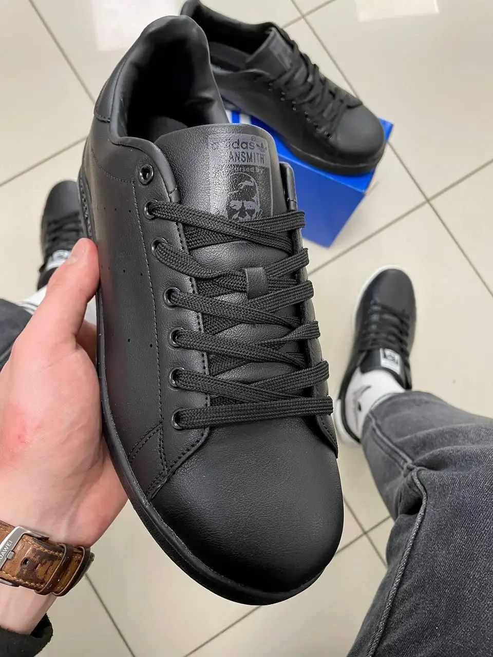 Чоловічі кросівки, кеди Adidas Stan Smith Адідас Стен Сміт Чорні