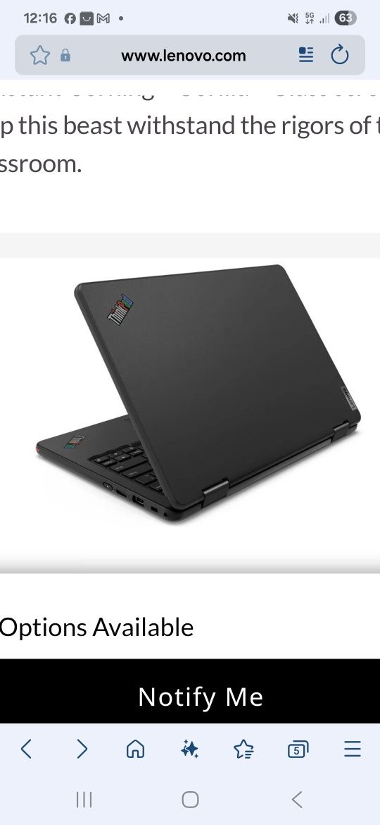 Portátil Lenovo ThinkPad 11e Yoga Gen 6 (11”) 2-in-1 Laptop