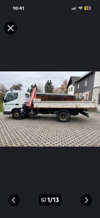 Mitsubishi canter com grua e bascúla