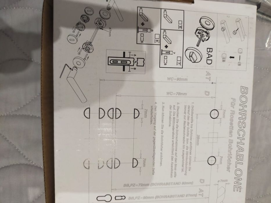 Klamki wewnętrzne pokojowe na klucz, łazienkowe