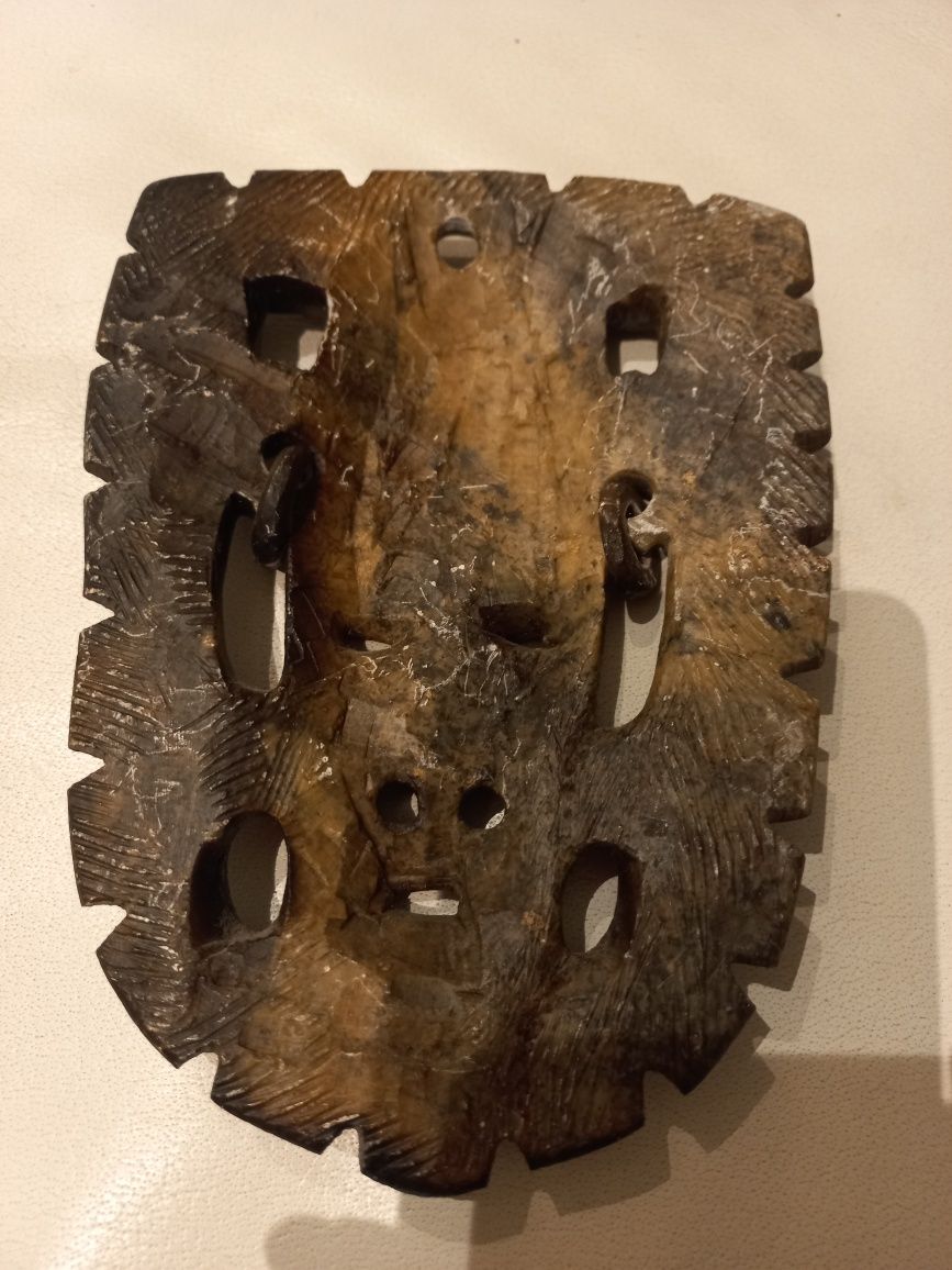 Afrykańska maska ręczne wykonanie 13,5x18,5cm