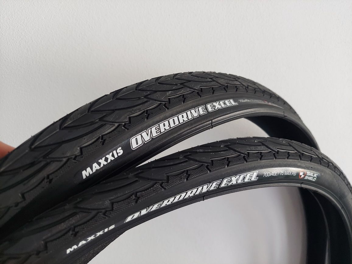 Para opony Maxxis overdrive 700x40 trekkingowe Schwalbe marathon