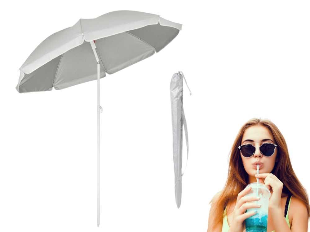 Parasol Ogrodowy Plażowy 140cm z Pokrowcem Łamany