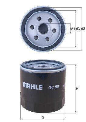 Масляний фільтр MAHLE OC90