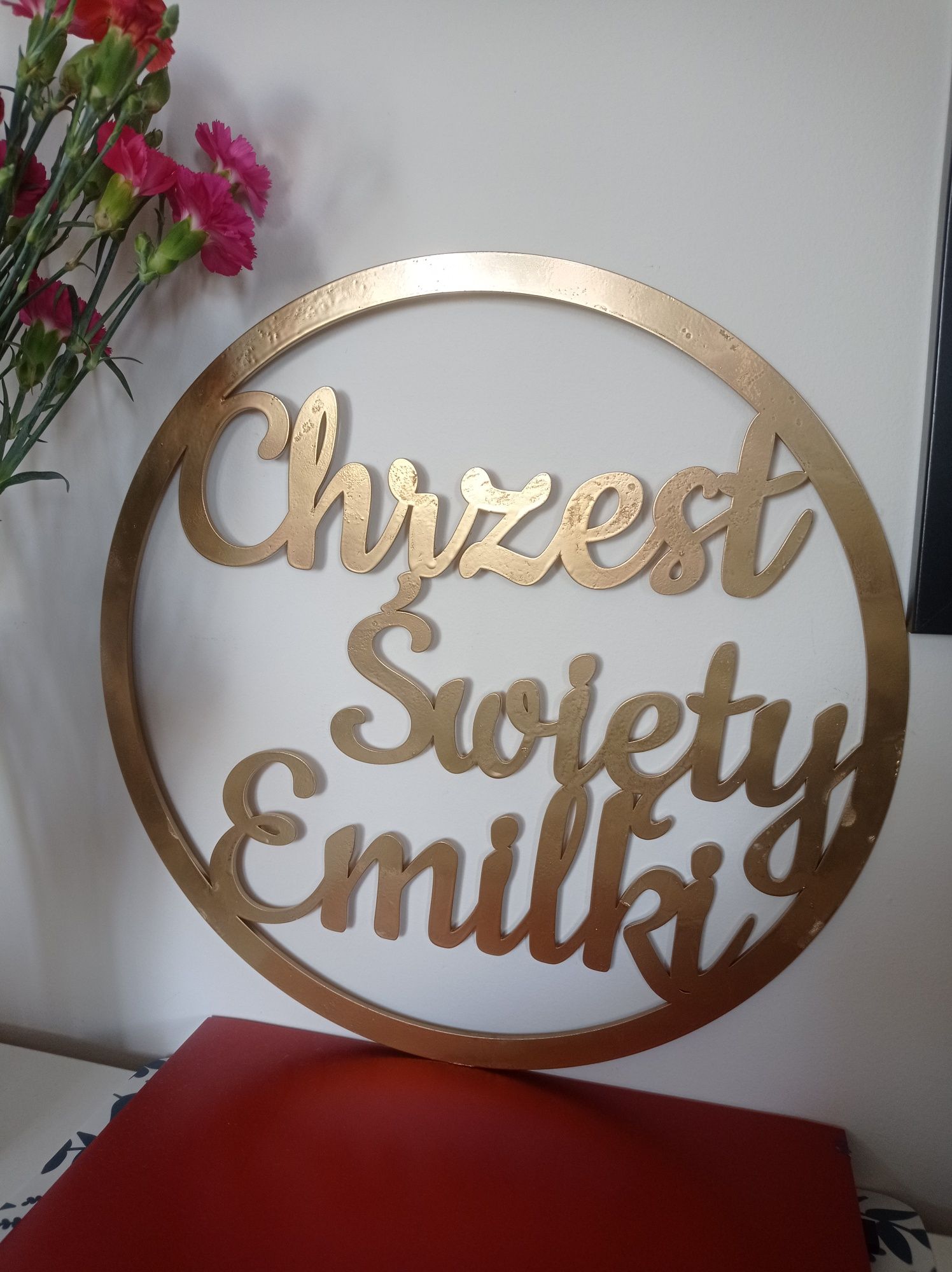 Napis Chrzest święty Emilki