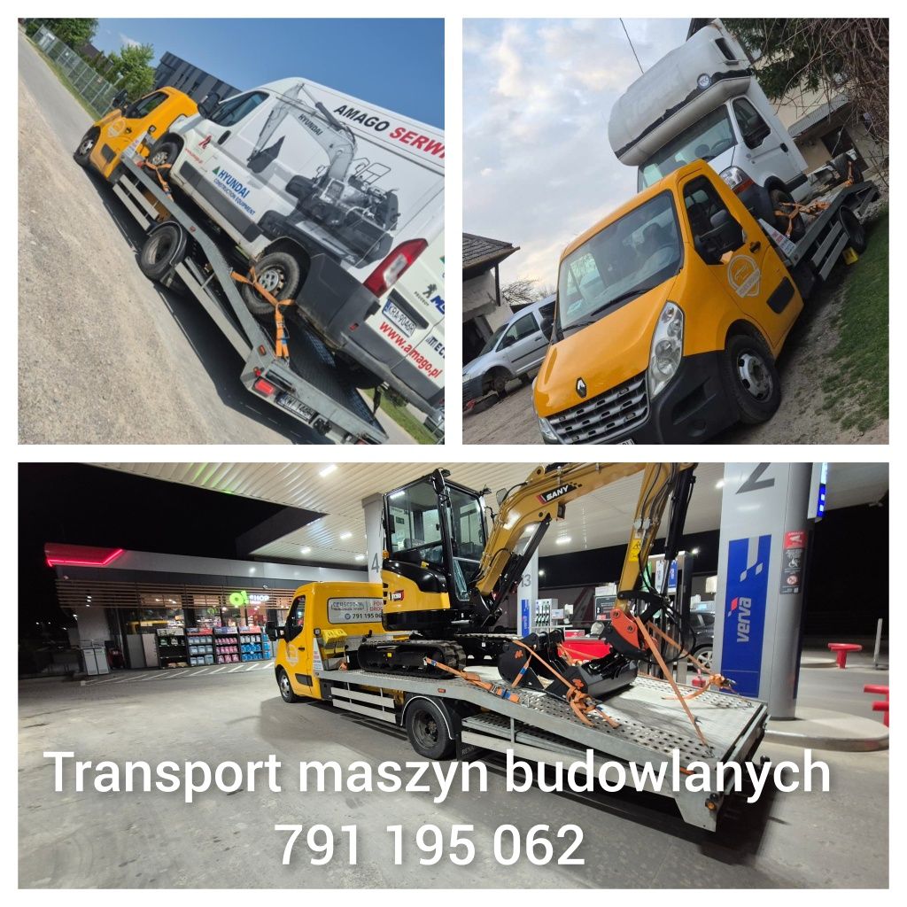Transport aut pomoc drogowa holowanie maszyn rolniczych budowlanych