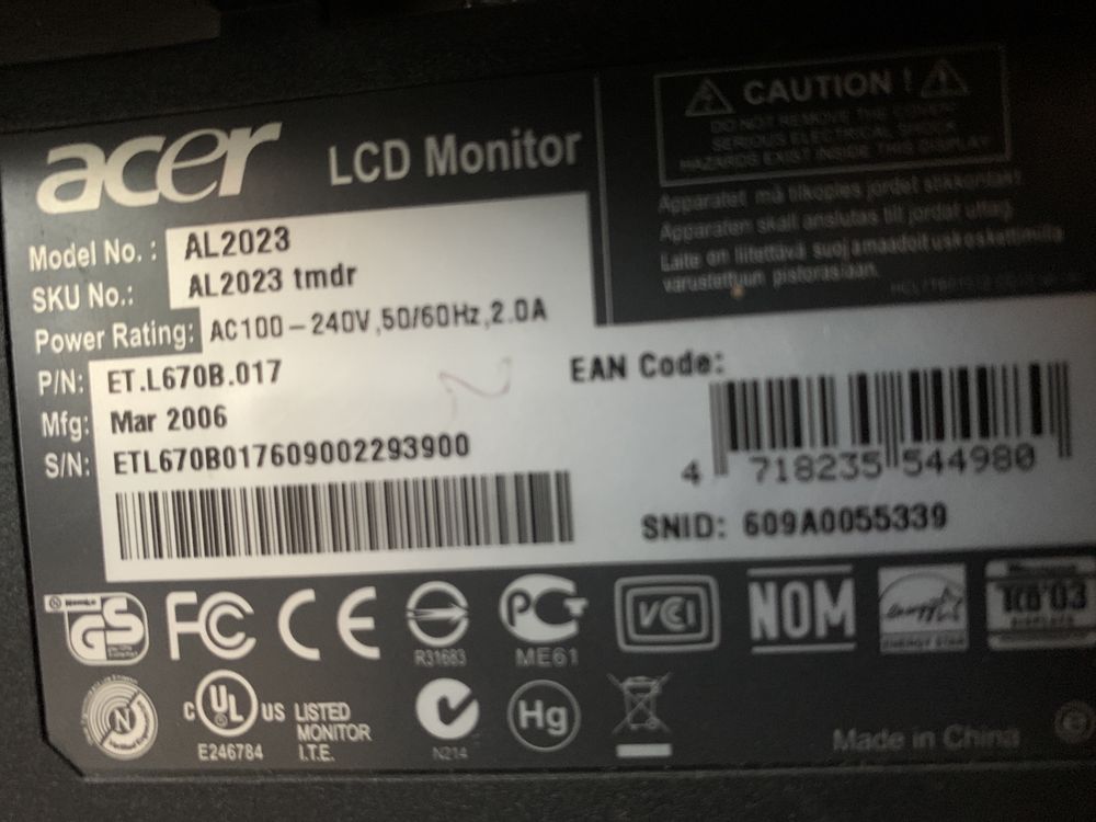 Monitor Acer AL2023