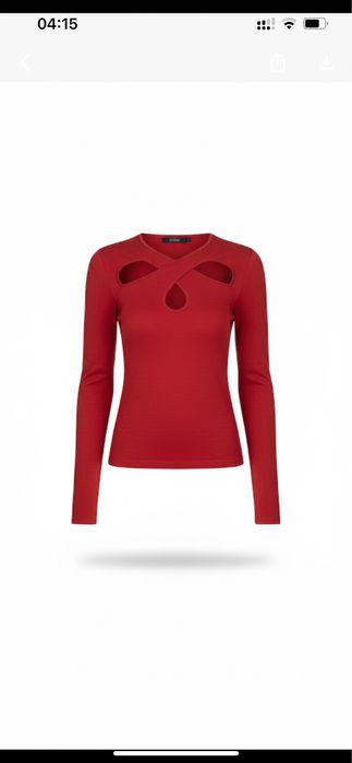 Кофта червона з вирізами