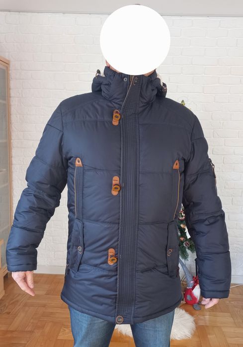 Ciepła męska KURTKA na srogą zimę r.XL na baranku Garment SUPER stan