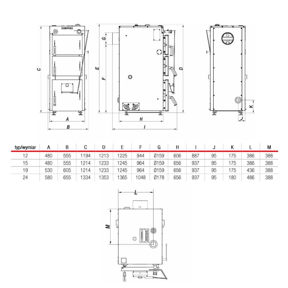 Kocioł, piec na drewno DEFRO FIREWOOD 19 kW - zasypowy / tradycyjny