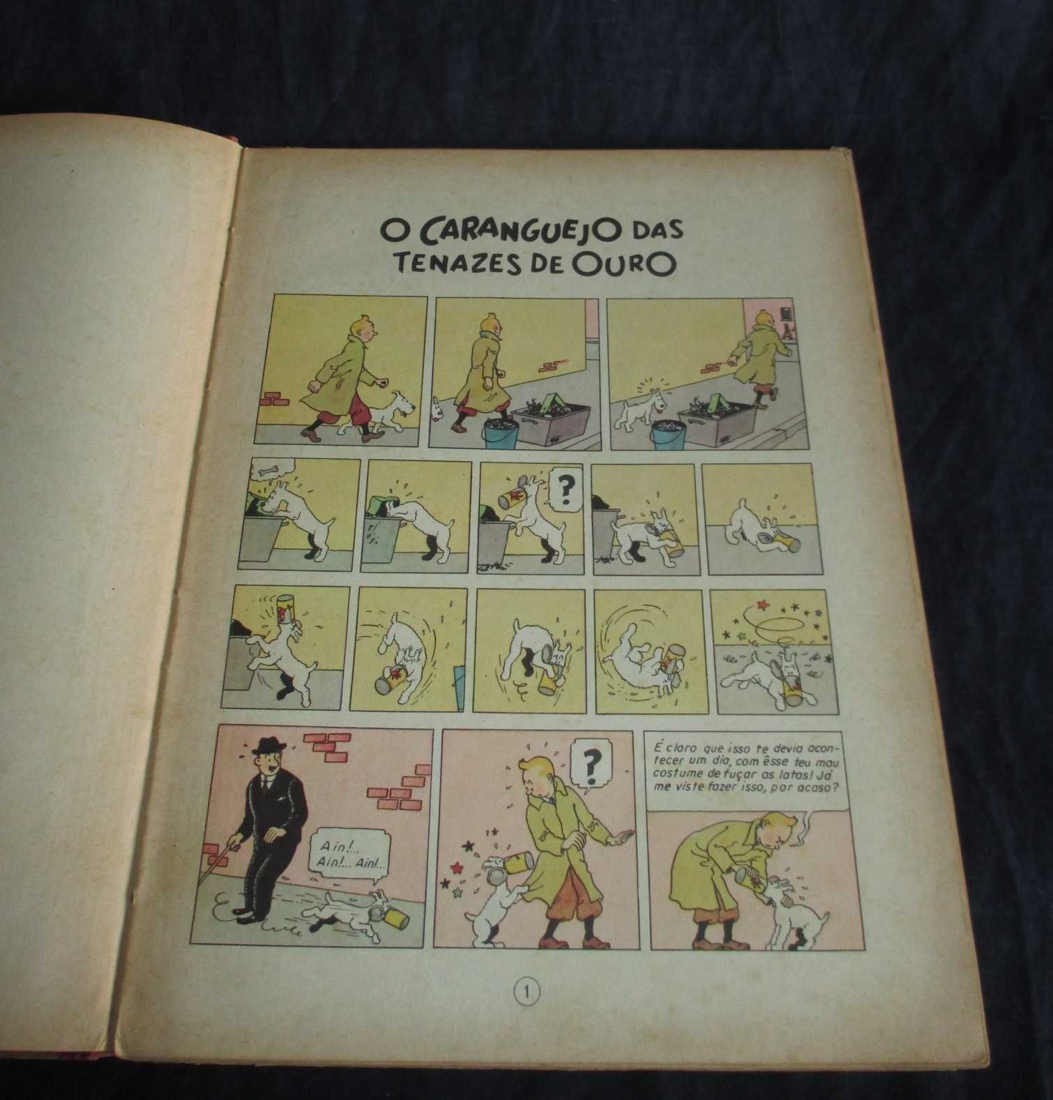 Livro BD Tintim O Caranguejo das Tenazes de Ouro Hergé Flamboyant 1961