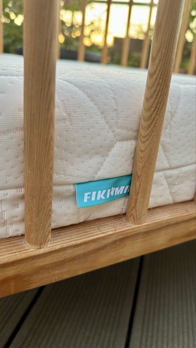 Łóżeczko dziecięce drewniane 120x60 + materac ochraniacz przescieradła