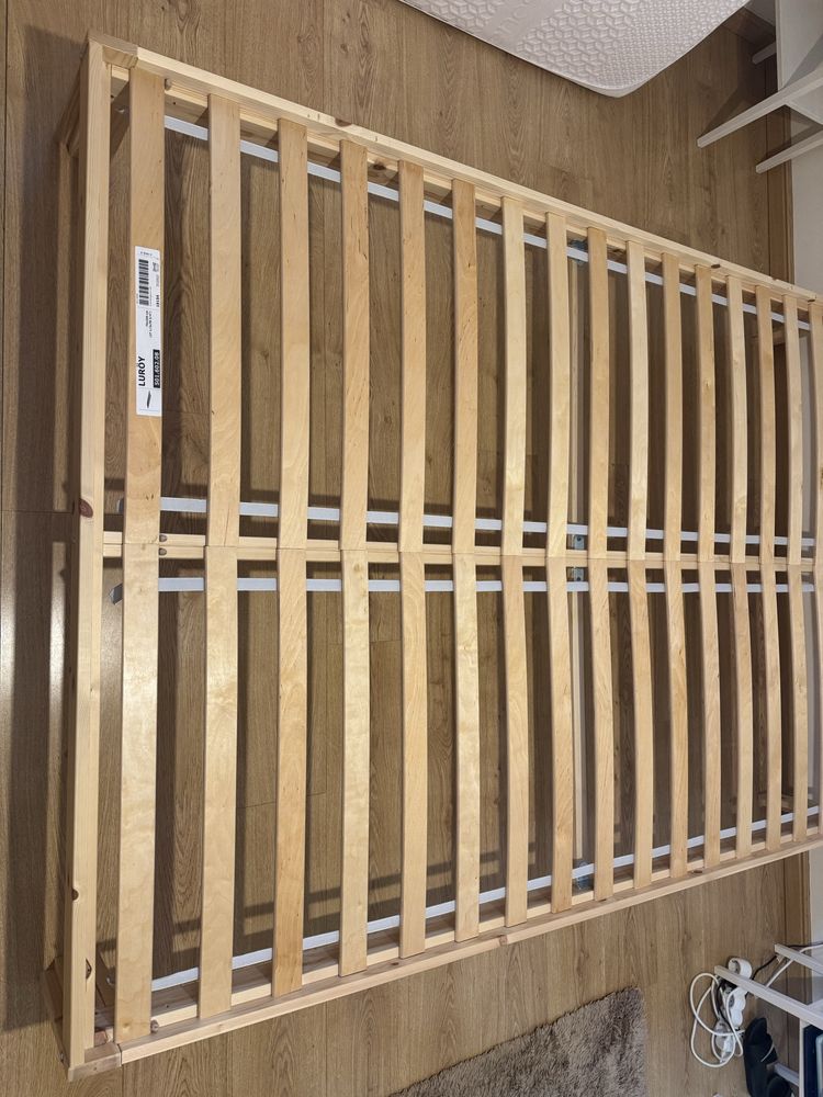 NEIDEN Estrutura de cama, pinho, 140x200 cm com estrado Luroy