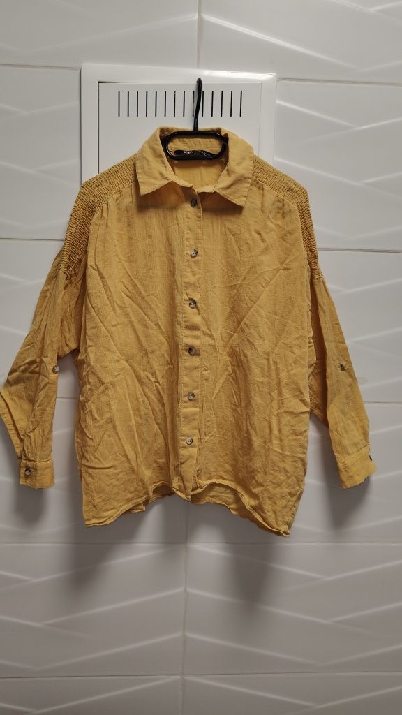 Bluzka Zara Basic r. M koszula musztardowa