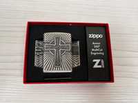 Зажигалка Zippo 29667 Armor Multicut Celtic Cross & Knot Antique Silv