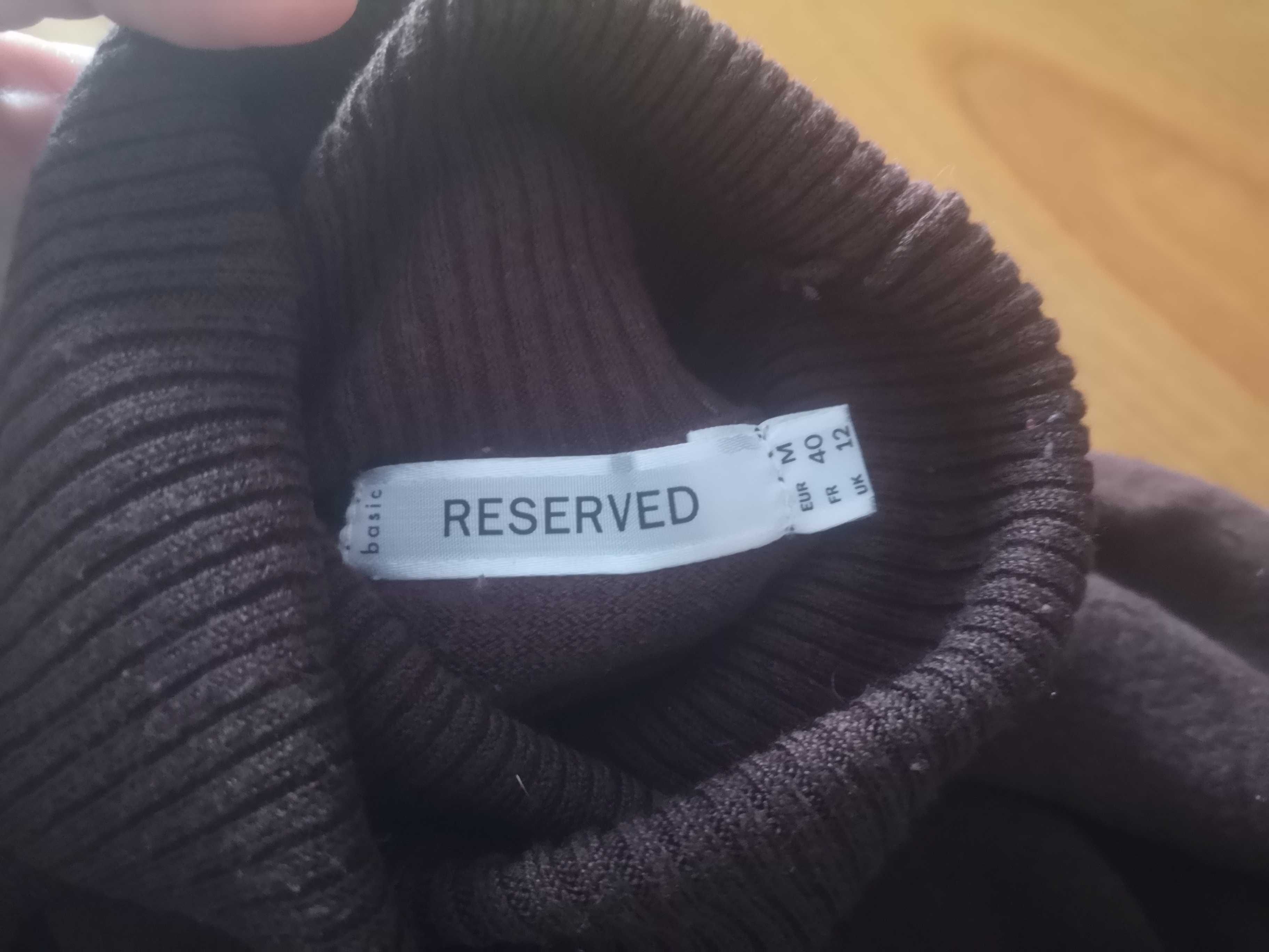 Reserved golf damski / sweter z długim rękawem brązowy