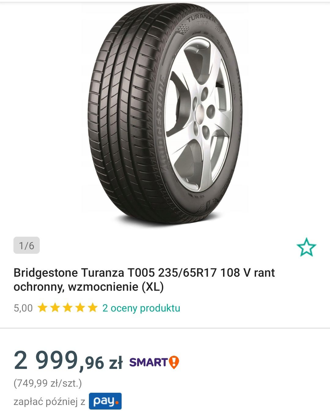 Opony letnie 235/65 R17 Bridgestone Turanza