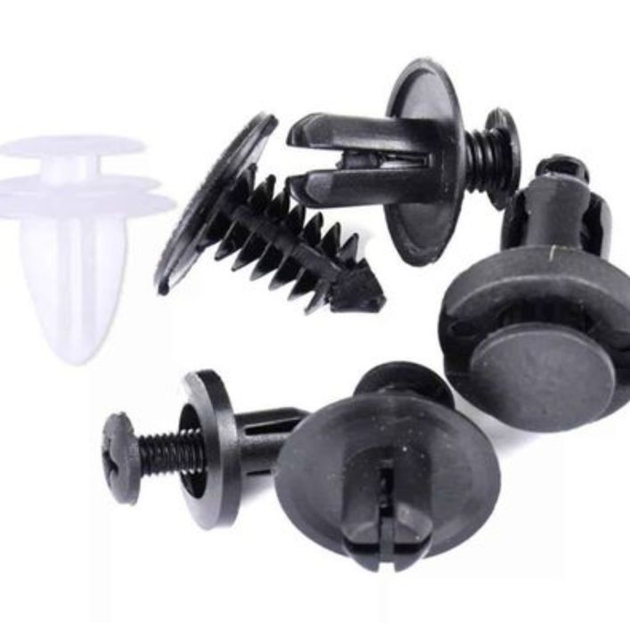 Conjunto de 100 molas de friso, rebites de plástico, clipes de fixação