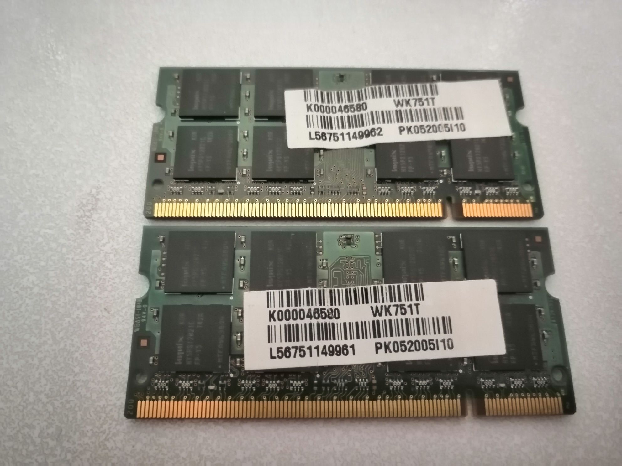 2 GB Memória Ram Hynix (2x 1 GB) DDR2 SODIMM 667 MHz (Envio Grátis)