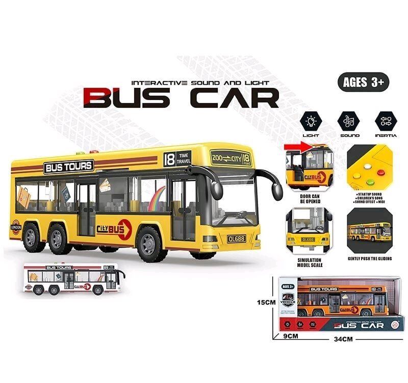 АКЦІЯ! Іграшковий автобус 329-1, інерція,звук, підсвічування