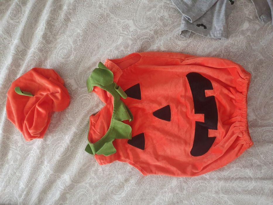 Fato abobora bebe 6meses- 3 anos halloween carnaval
