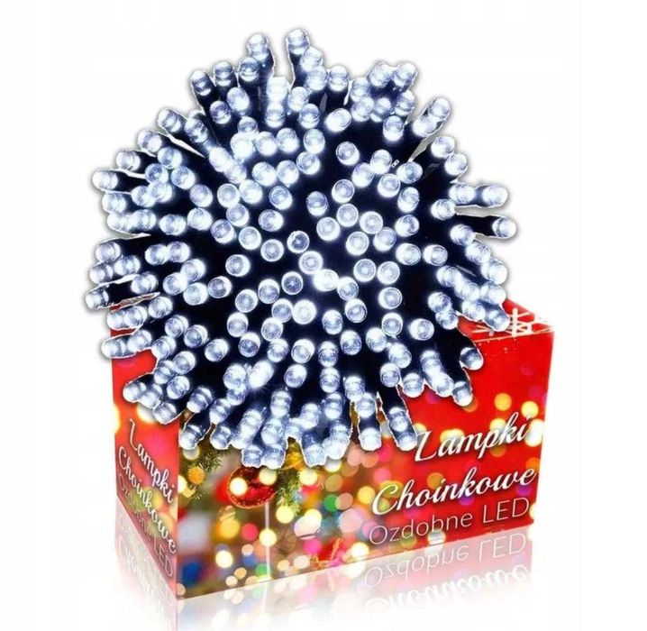 LAMPKI Choinkowe 2000 LED Białe zimne + flash biały zimny 100m