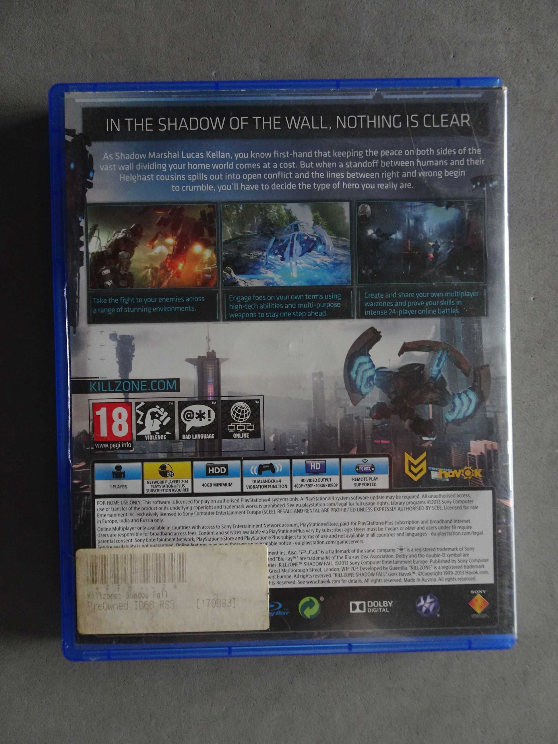 Jogo Playstation 4 PS4 Killzone Shadow Fall