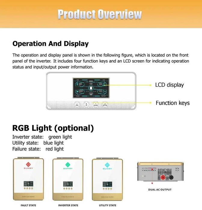 Гибридный солнечный инвертор чистой синусоиды 24v/3,8кВт с Wi-Fi