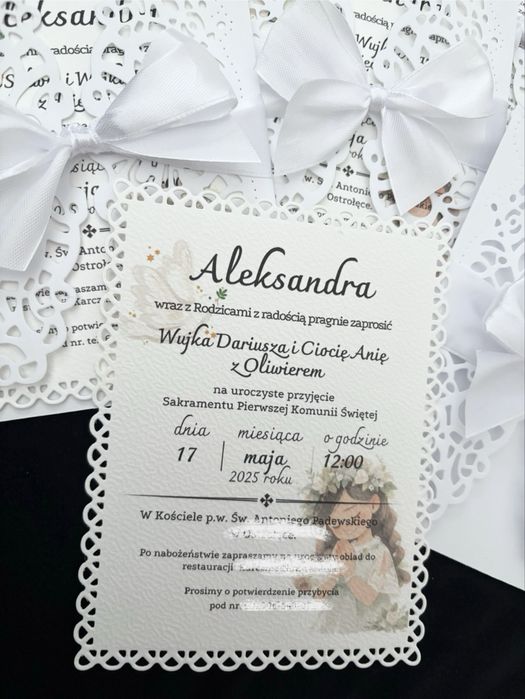 Zaproszenia na komunie podziękowania ślub chrzciny