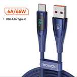 USB кабель Toocki 66W, 6A, 1м. з екраном, Type A to Type C.