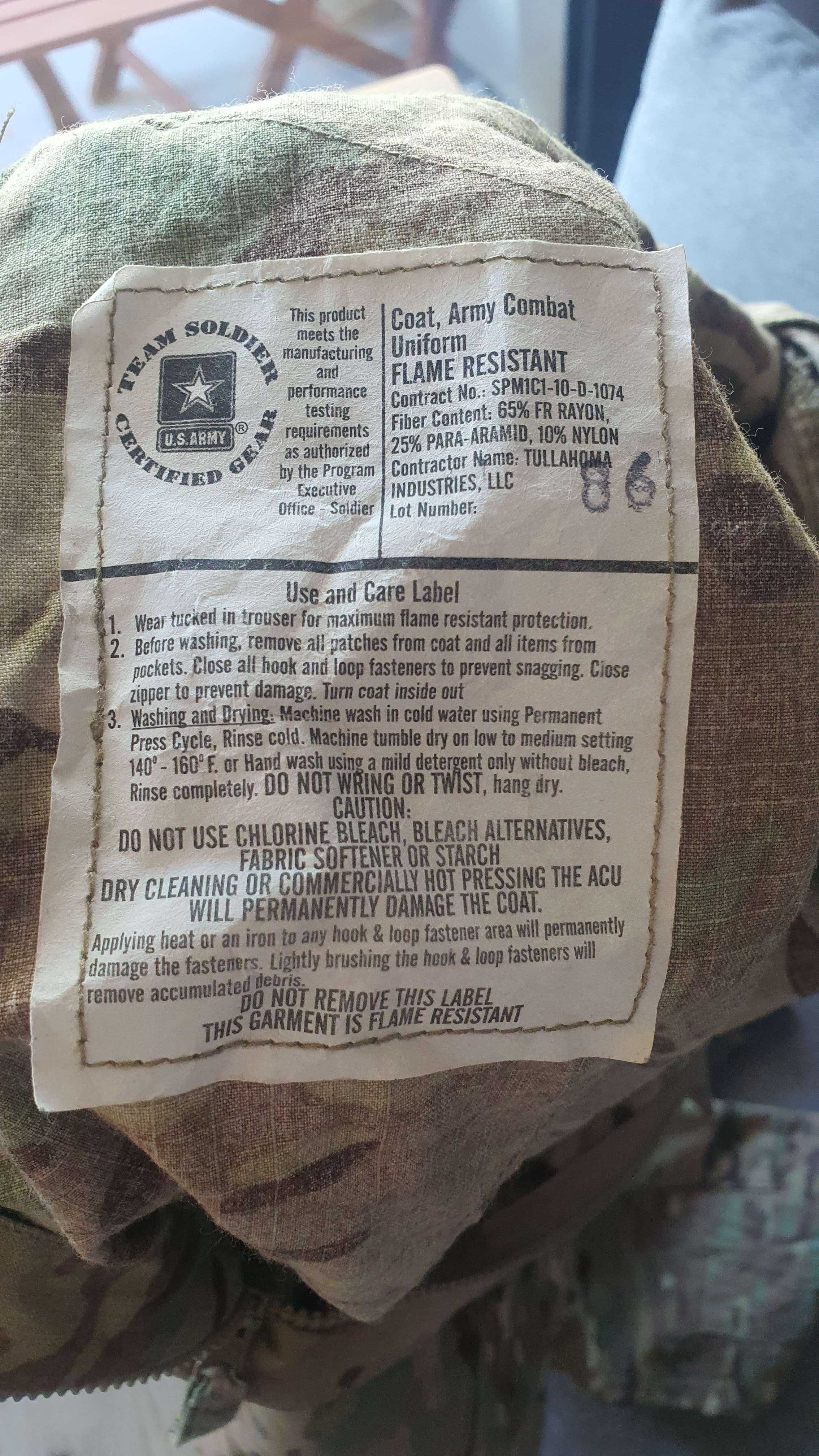 Bluza wojskowa Multicam Medium-Long Oryginał US Army Demobil Niepalna