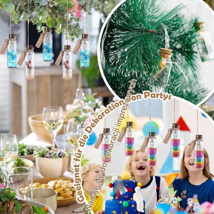 12x mini BUTELECZKA z korkiem ozdobna 45ml 3x9cm Zestaw