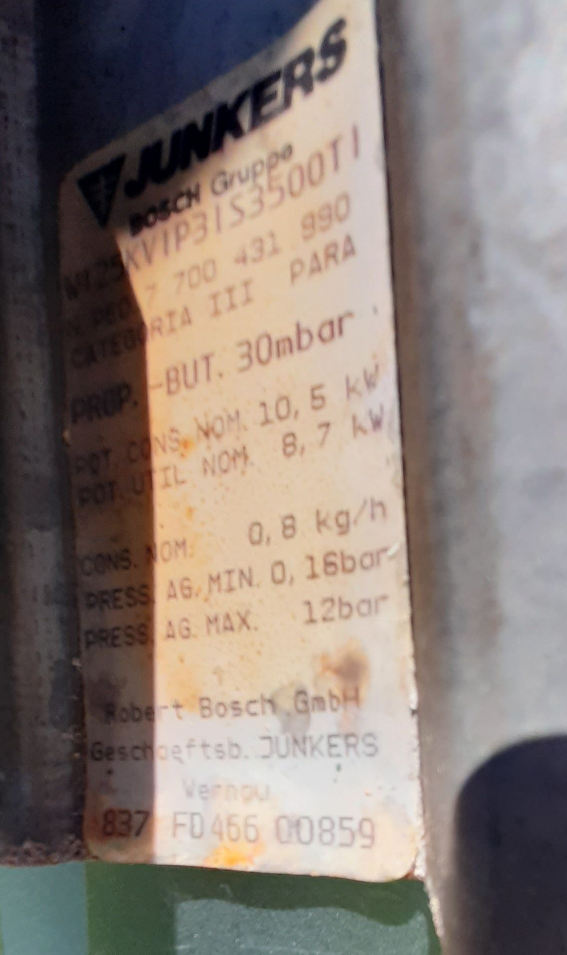 Esquentador a gás JUNKERS