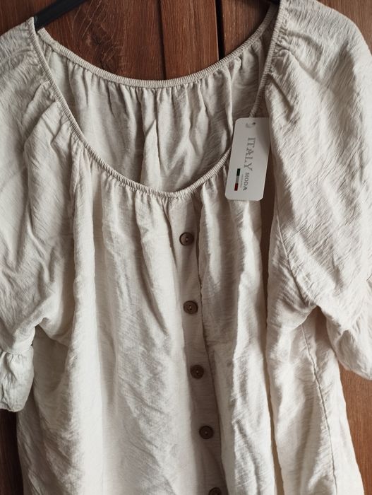 Bluzeczka elegancka beżowa z wiskozy włoskiej