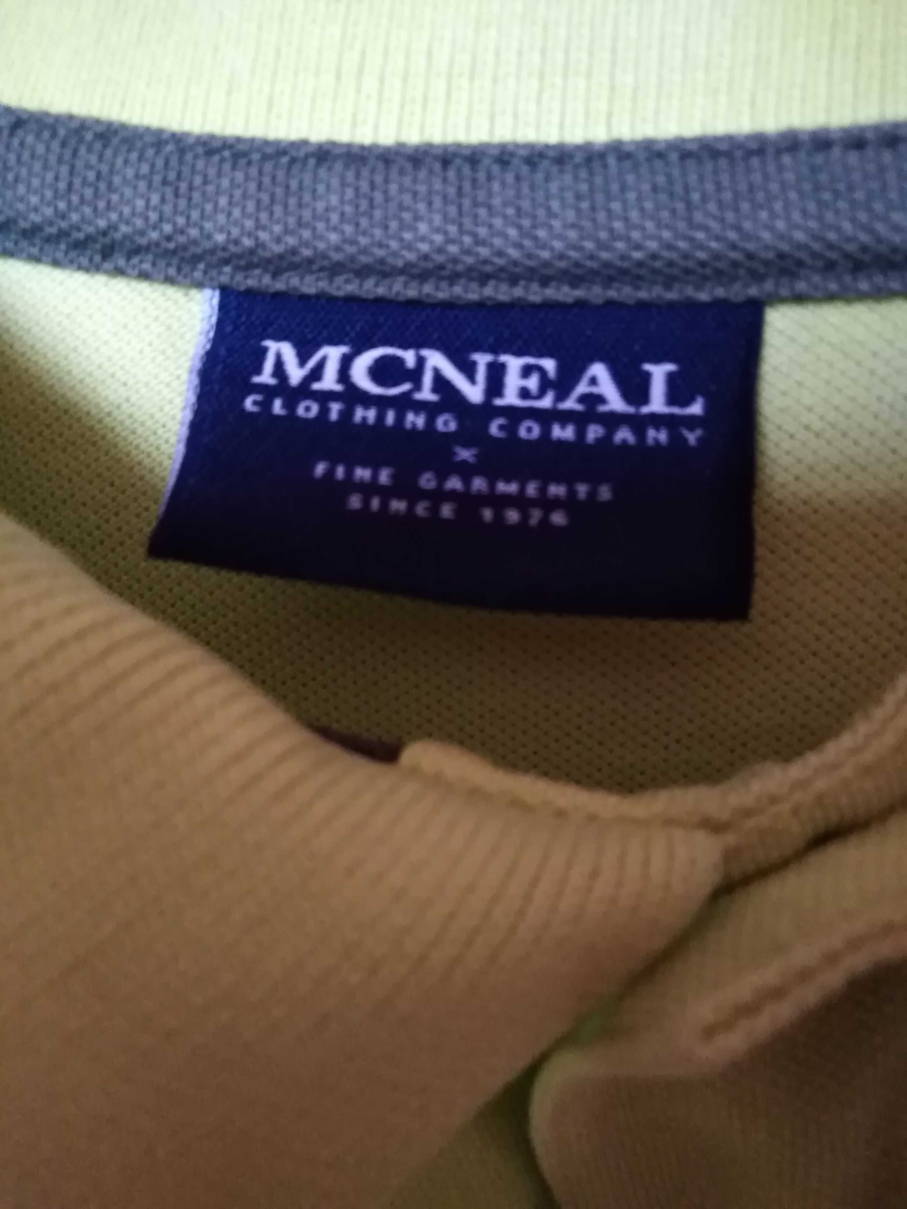 Limonkowy t-shirt polo męski McNeal