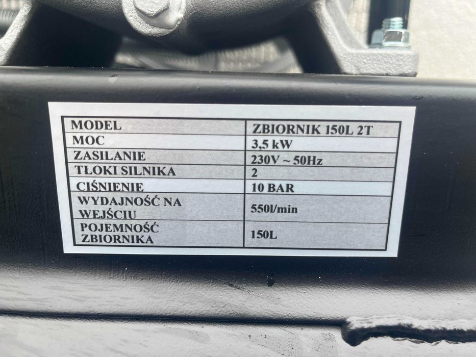 10BAR!! 150L 230V kompresor olejowy sprężarka powietrza 550l/min 4,7KM