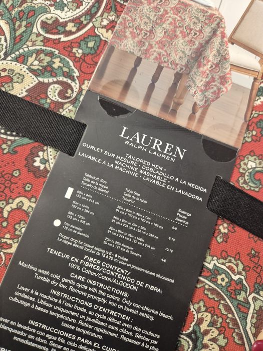 Klasyczny duży elegancki świąteczny obrus duży Ralph lauren