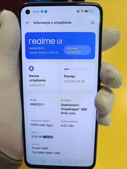 J.NOWY Realme GT 2 / 128/8 GB / Green / Nie z Sieci / GWARANCJA