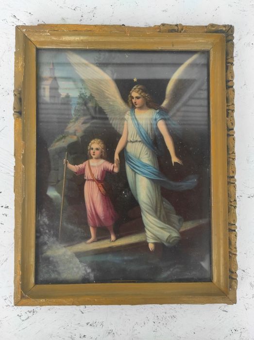 Stary obraz Święty religijny Archanioł Aniol