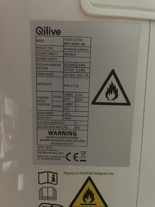Ar consicinado portátil Qlive