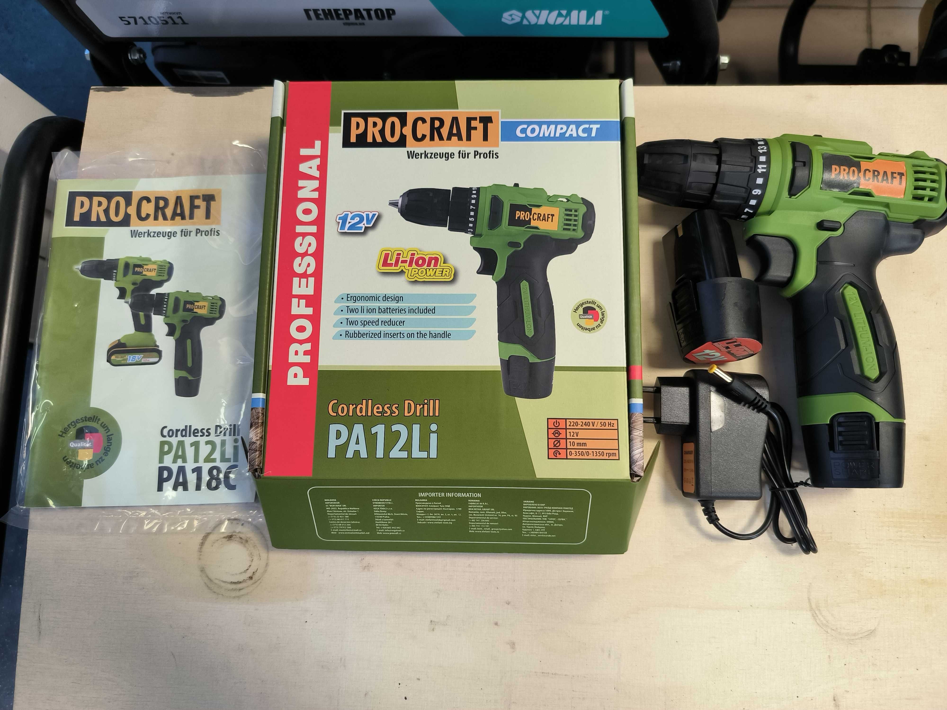 Шуруповерт PROCRAFT РА12Li COMPACT 2акб+ЗУ