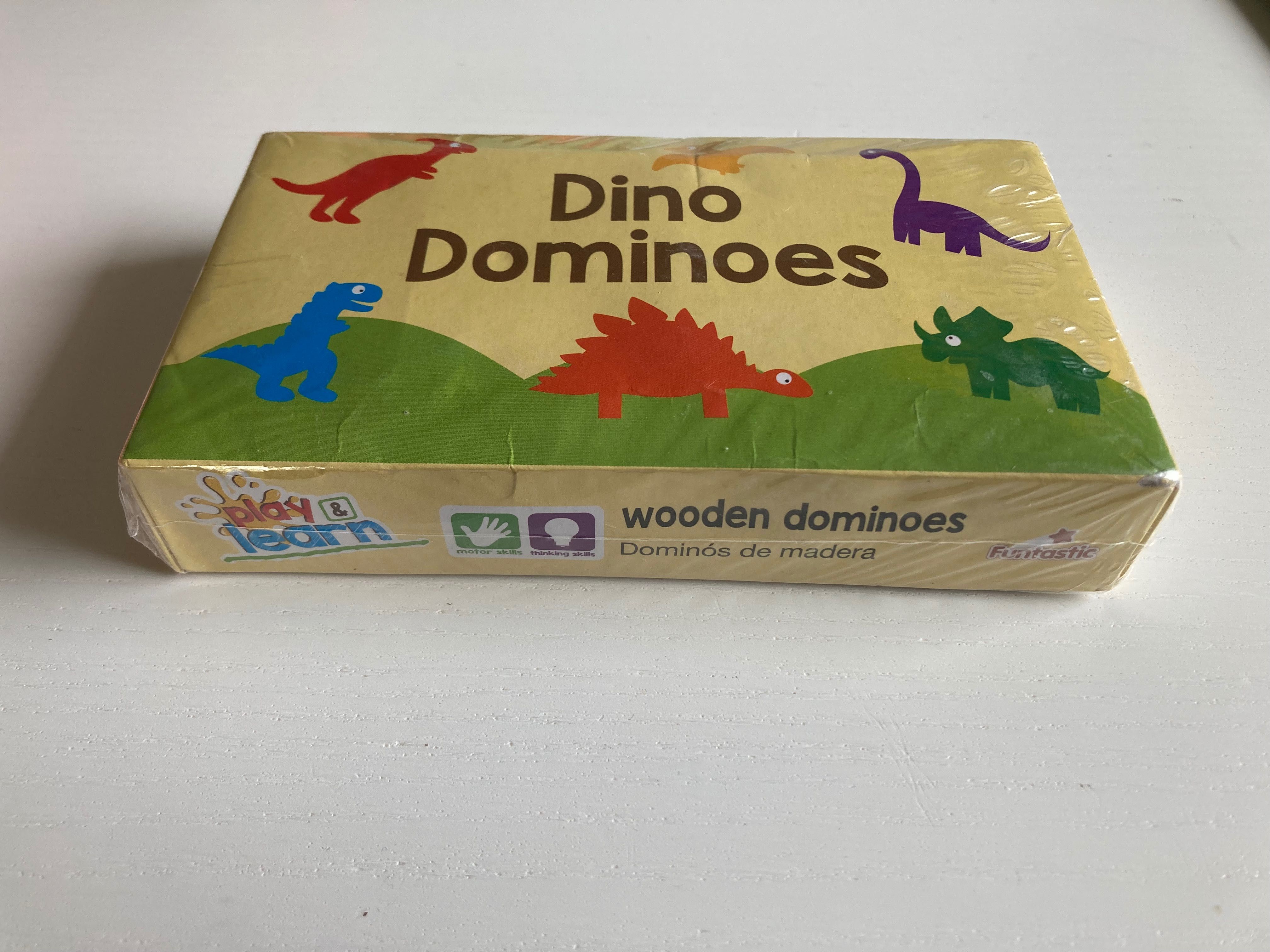 Domino dinozaury, nowe, drewniane